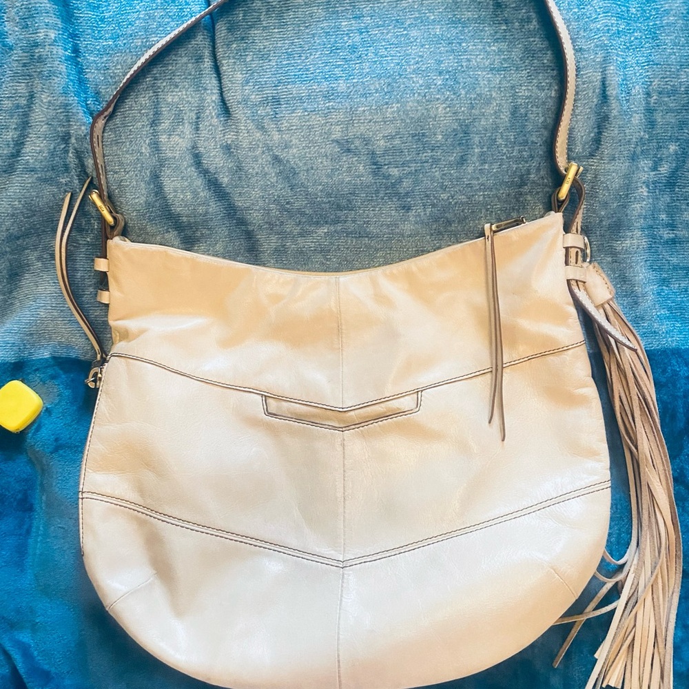 HOBO Cream Leather Hobo Bag